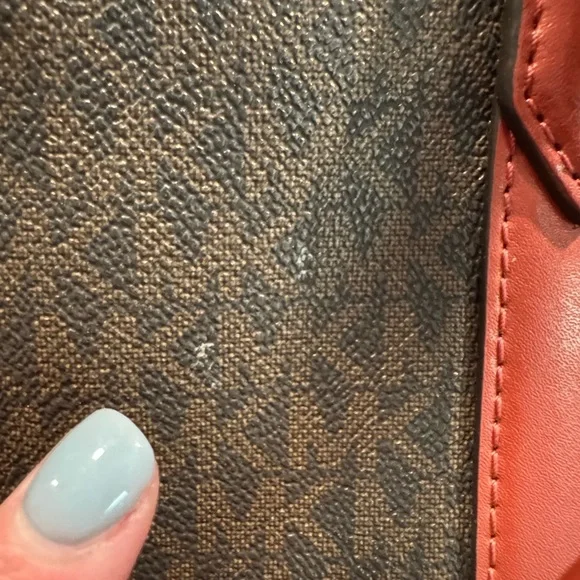 Michael Kors Nouveau Hamilton Large Logo Metallic Stripe Satchel & Dust Bag - Picture 5 of 16